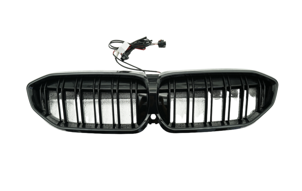 BMW 3 Series 2019-2022 G20 dual-line glossy black illuminated G20 glossy black dual-line illuminated grille white